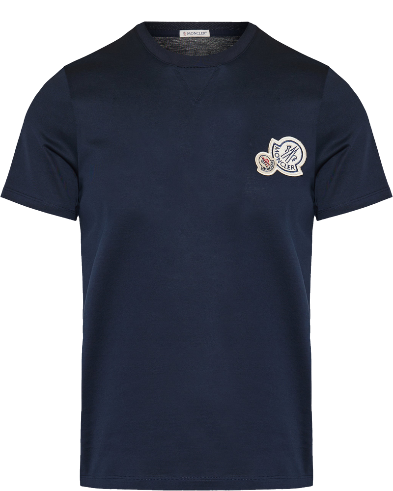 Оригінальна Double Logo Patch Cotton T Shirt Moncler
