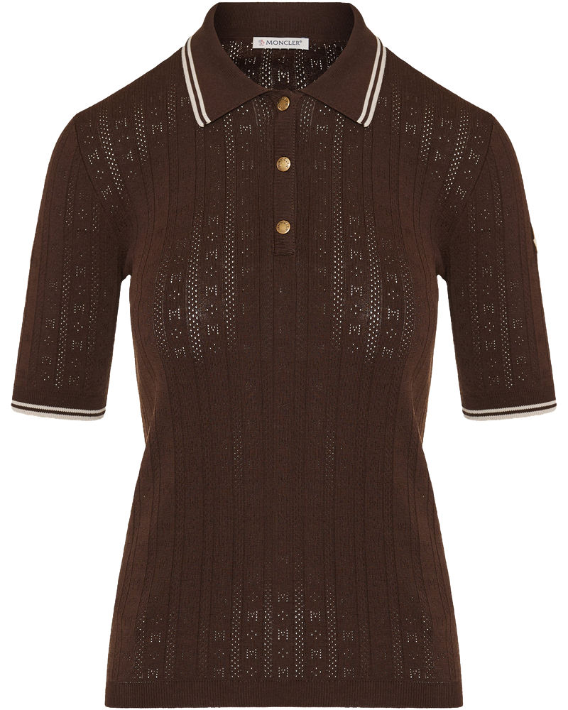 Rhombus And Logo Pattern Cotton Polo Shirt Moncler – Гарантія оригінальності