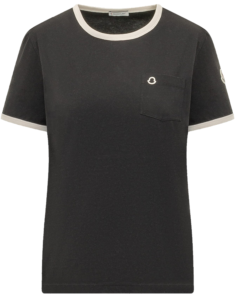T-Shirt With Contrast Trims And Chest Pocket Moncler оригінал – Купити в Україні