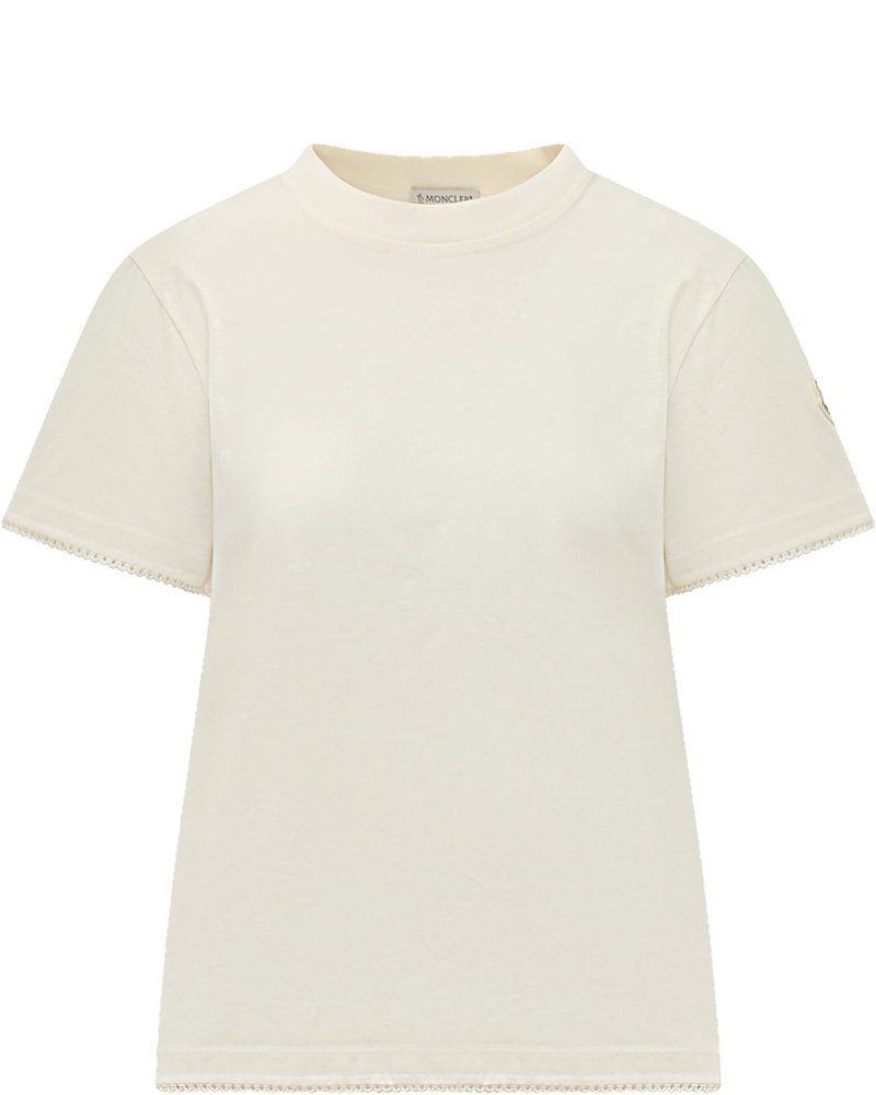 T-Shirt With Crew Neck And Wavy Trims Moncler оригінал – Купити в Україні