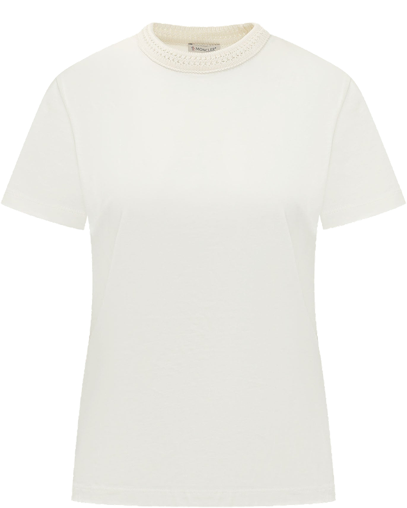 T-Shirt With Textured Crew Neck And Short Sleeves Moncler оригінал – Купити в Україні