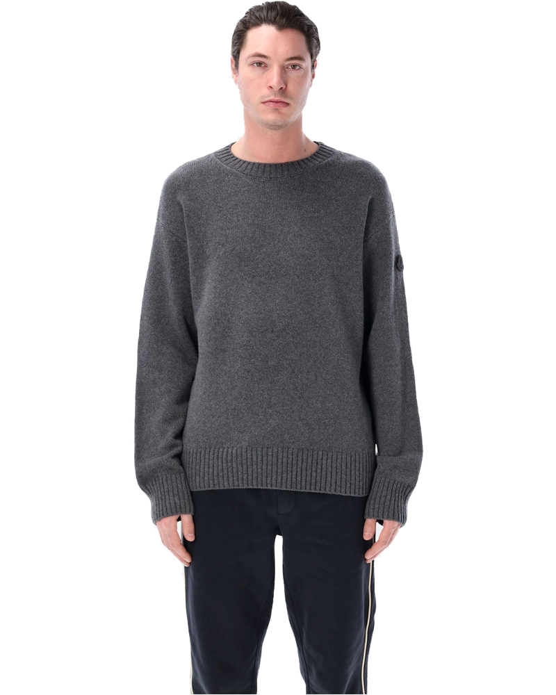 Оригінальна Crewneck Logo Patch Charcoal Gray Moncler