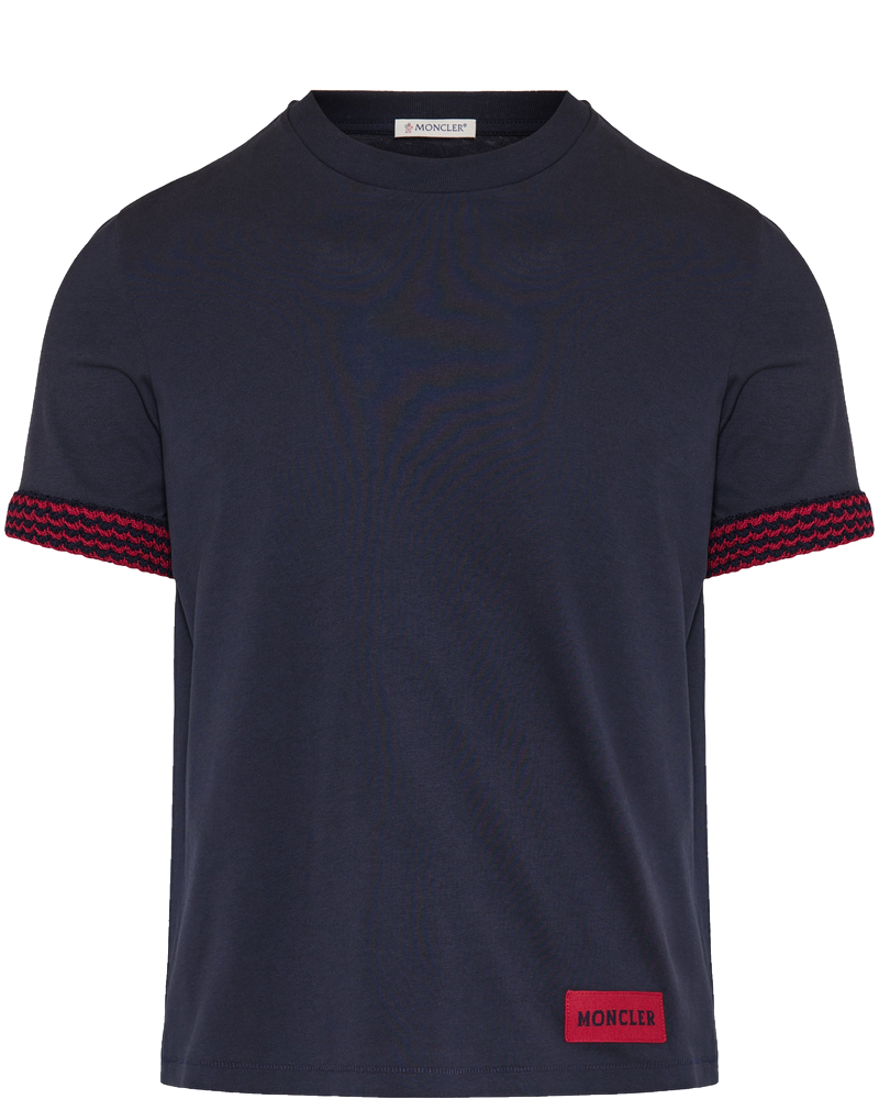 Crochet Trimmed Cotton Logo T Shirt Moncler – Гарантія оригінальності