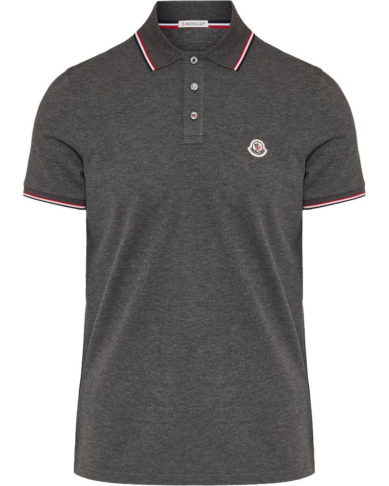 Tricolour Trimmed Cotton Piqué Polo Shirt Moncler – Гарантія оригінальності