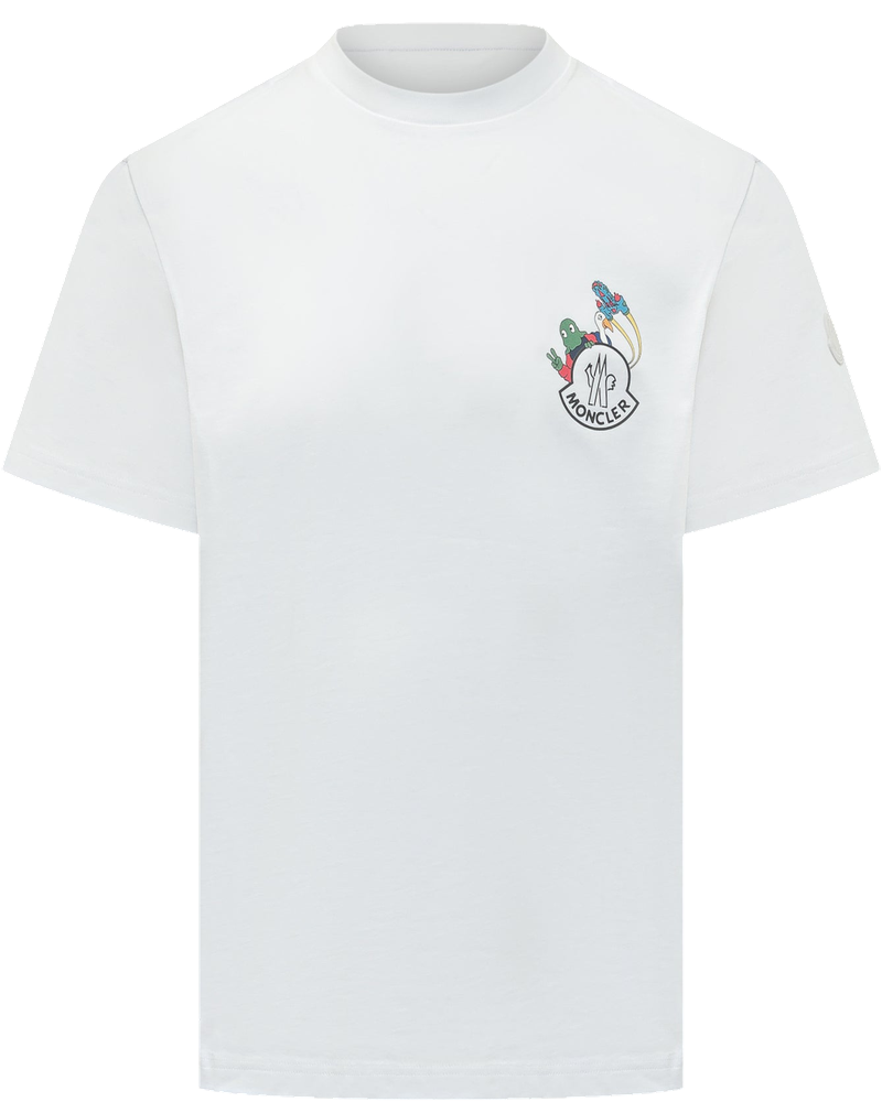Short Sleeve T-Shirt With Logo And Cartoon Graphic Moncler оригінал – Купити в Україні