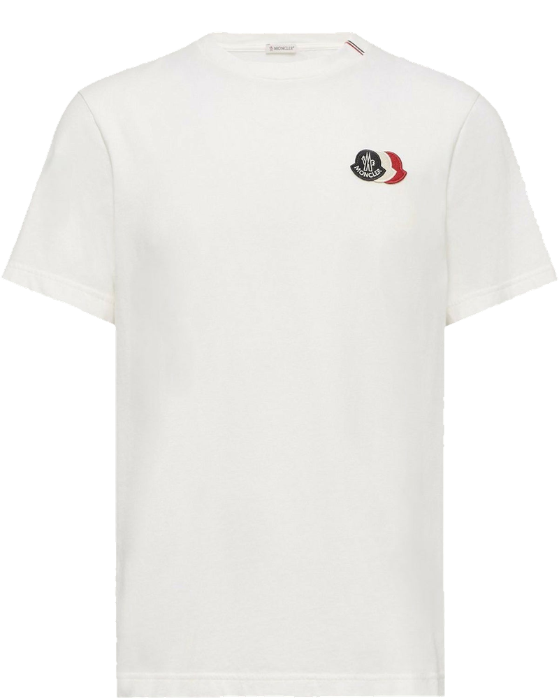 Cotton T-Shirt With Embroidered Tricolor Logo Moncler оригінал – Купити в Україні