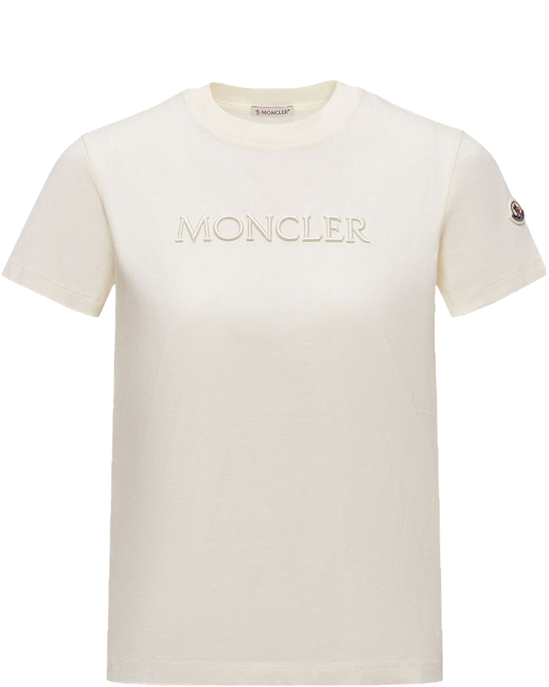Cotton T-Shirt With Embroidered Tone-On-Tone Logo Moncler оригінал – Купити в Україні