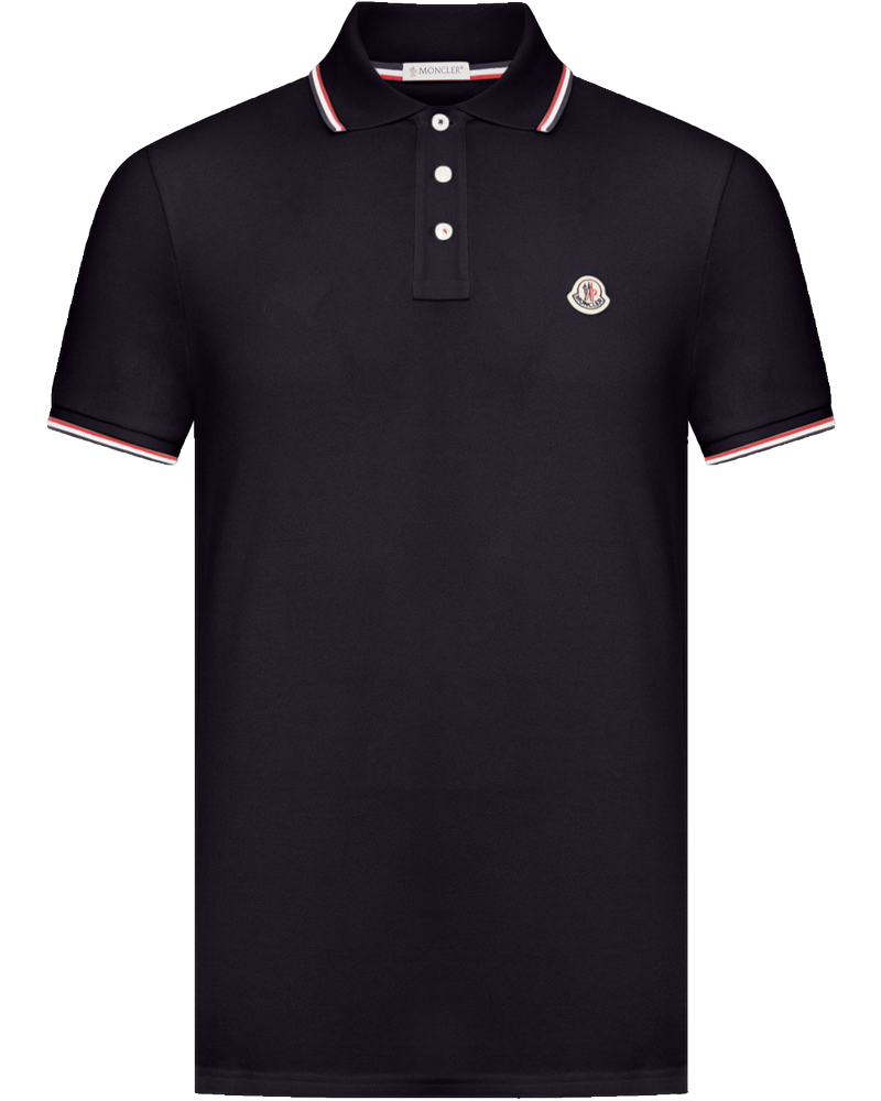 Оригінальна Cotton Piquet Polo Shirt With Tricolour Finishes Moncler