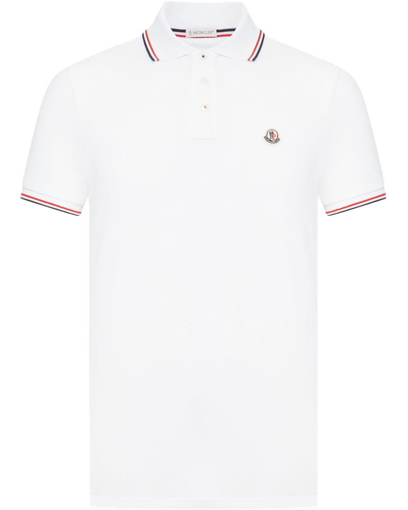 Оригінальна Cotton Piquet Polo Shirt With Tricolour Finishes Moncler