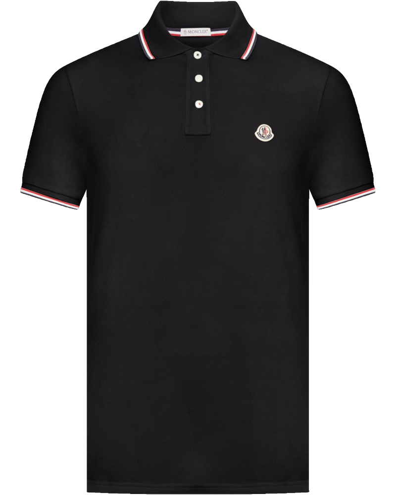 Оригінальна Cotton Piquet Polo Shirt With Tricolour Finishes Moncler
