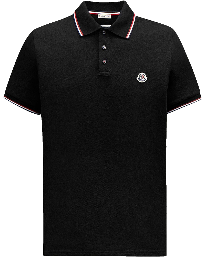 Cotton Piquet Polo Shirt With Tricolor Trim Moncler – Гарантія оригінальності