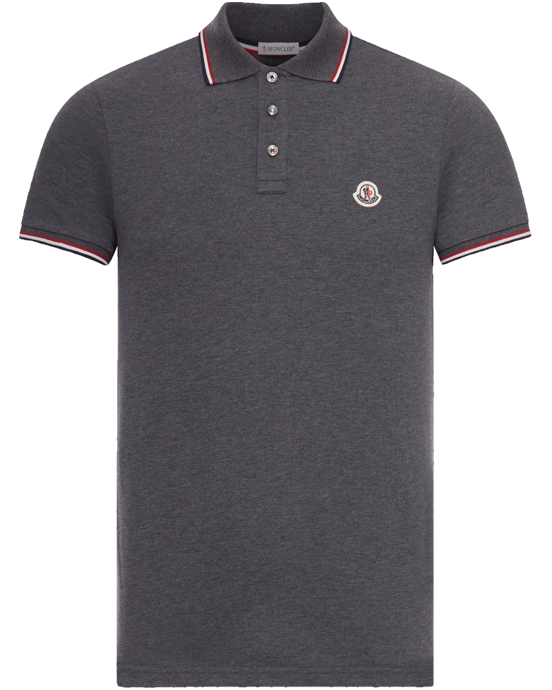 Cotton Piquet Polo Shirt With Tricolor Trim Moncler – Гарантія оригінальності