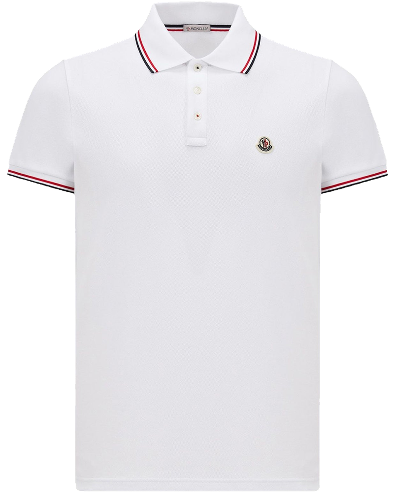 Cotton Piquet Polo Shirt With Tricolor Trim Moncler – Гарантія оригінальності