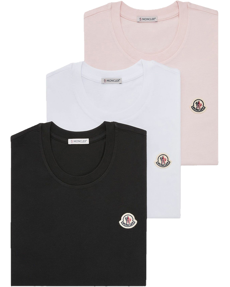 Set Of Three Cotton T-Shirts With Logo Patch Moncler – Гарантія оригінальності