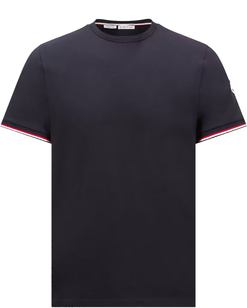 Tricolor Trimmed Cotton T Shirt Moncler – Гарантія оригінальності