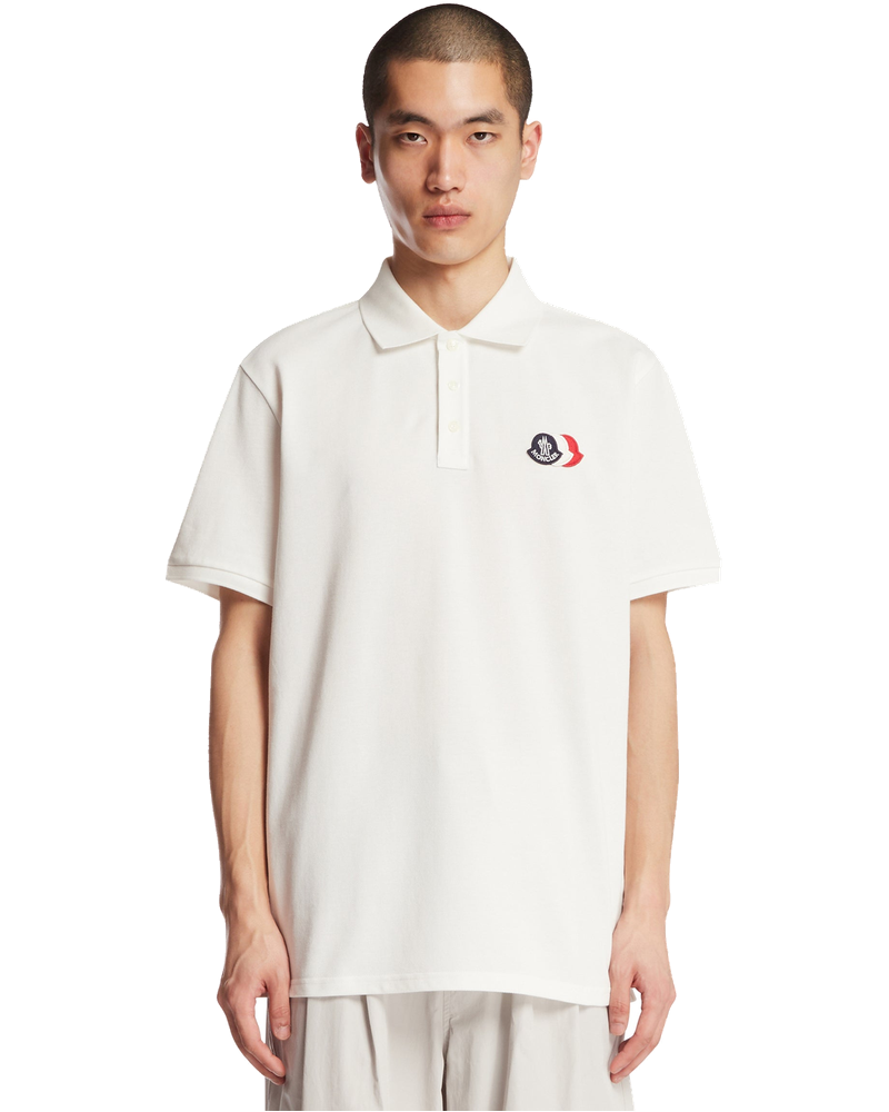 Оригінальна White Triple Patch Polo Shirt Moncler