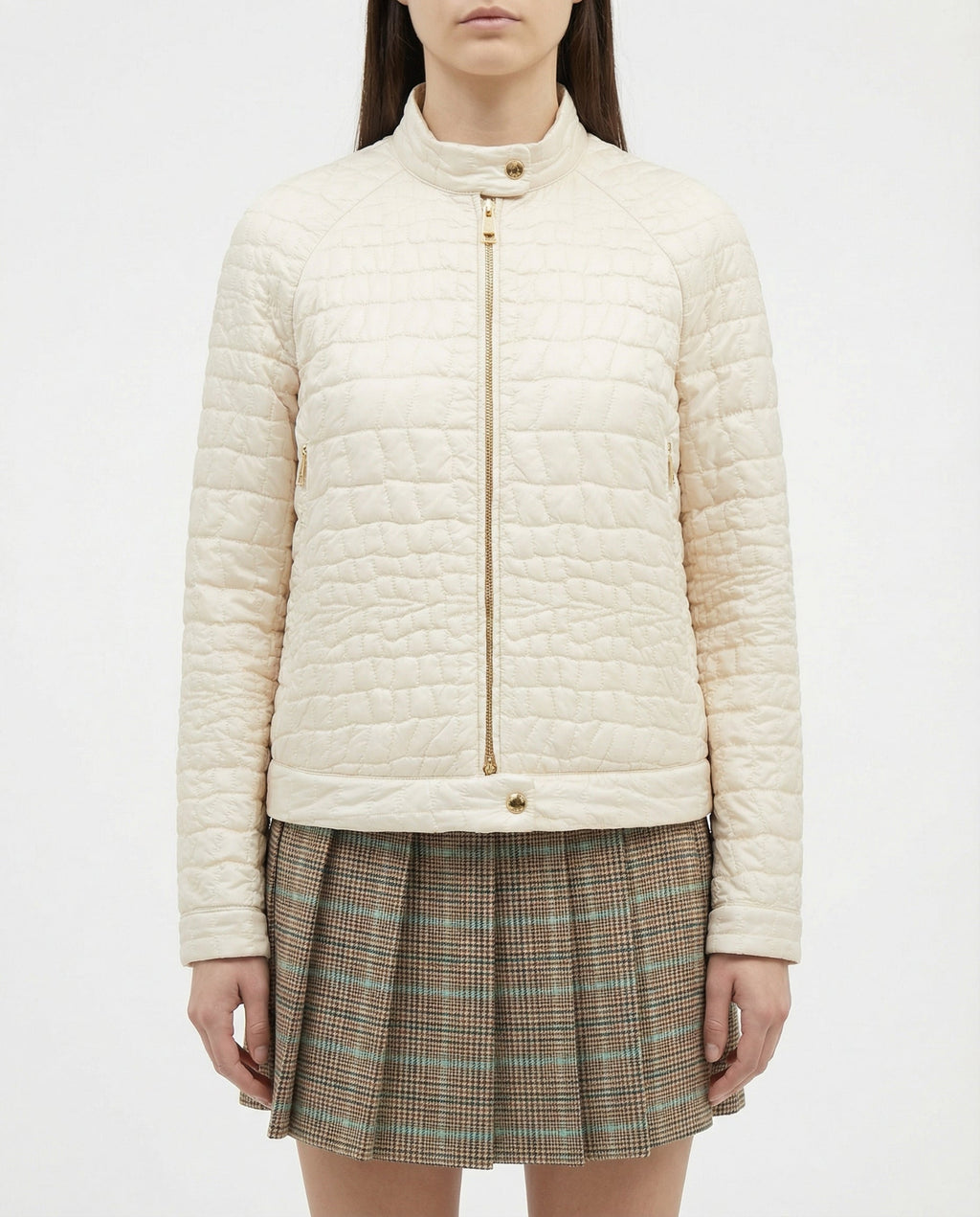 Aubrieta Geometric-Quilted Short Down Jacket Moncler – Гарантія оригінальності – вид ззаду