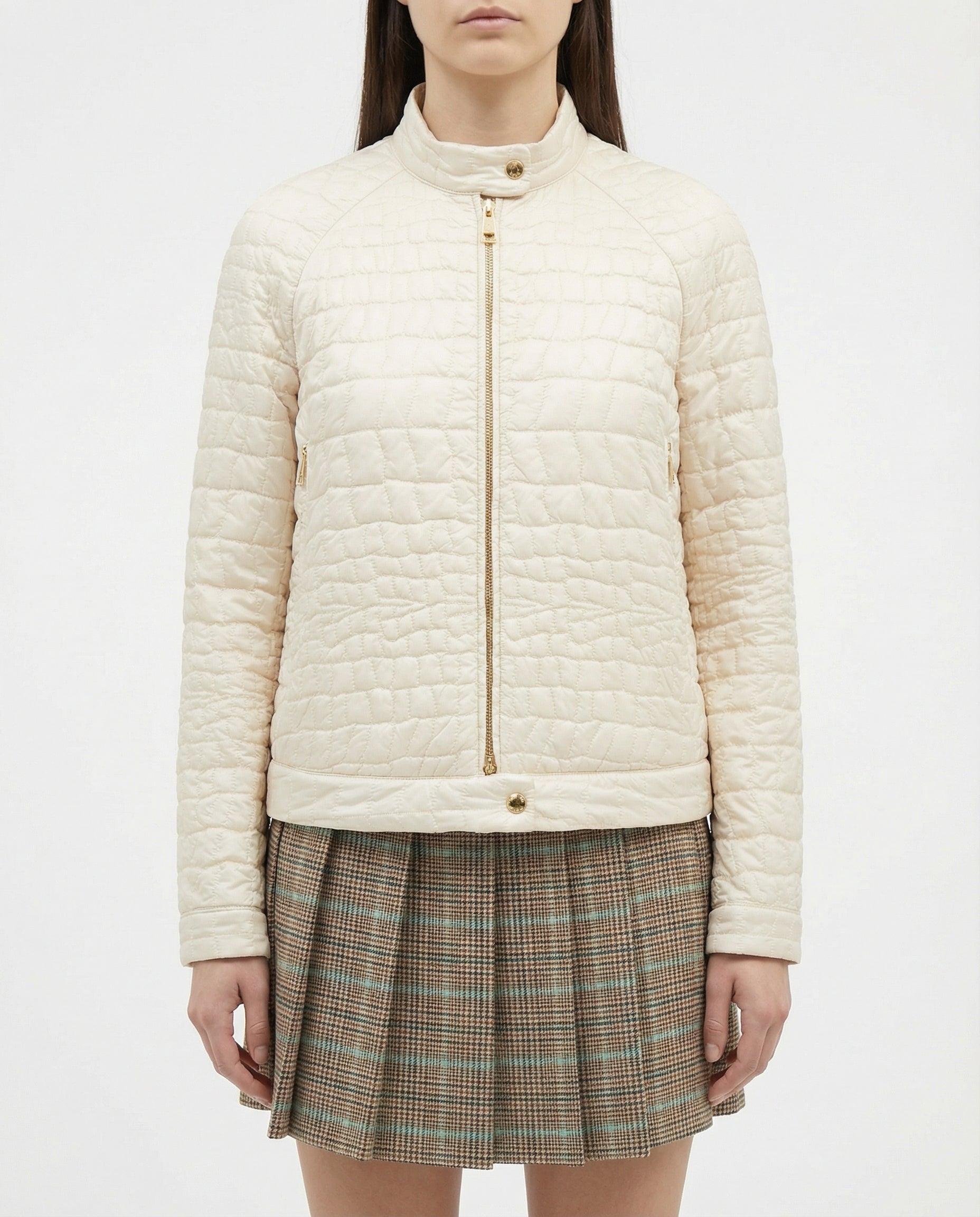 Aubrieta Geometric-Quilted Short Down Jacket Moncler – Гарантія оригінальності – вид ззаду