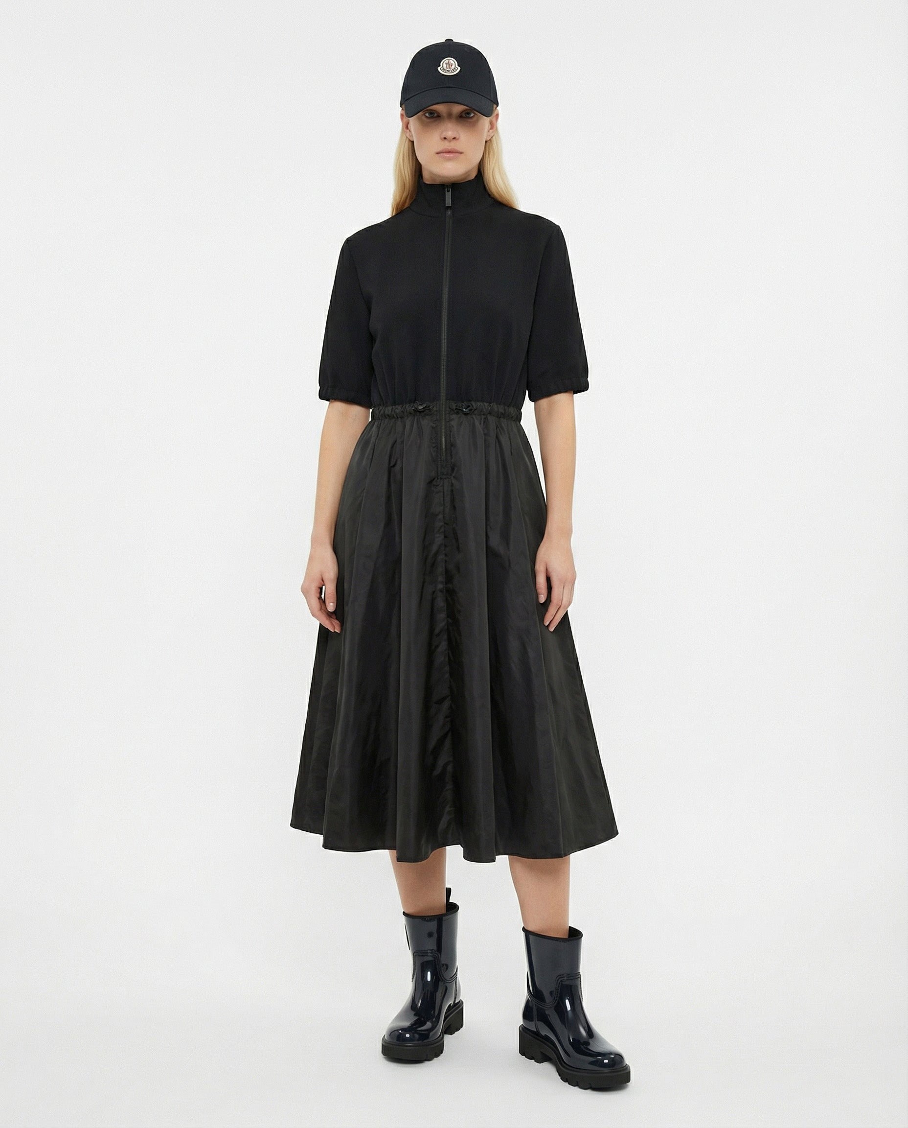 Satin MIDI Dress Moncler – Гарантія оригінальності – вид ззаду - MONCLER