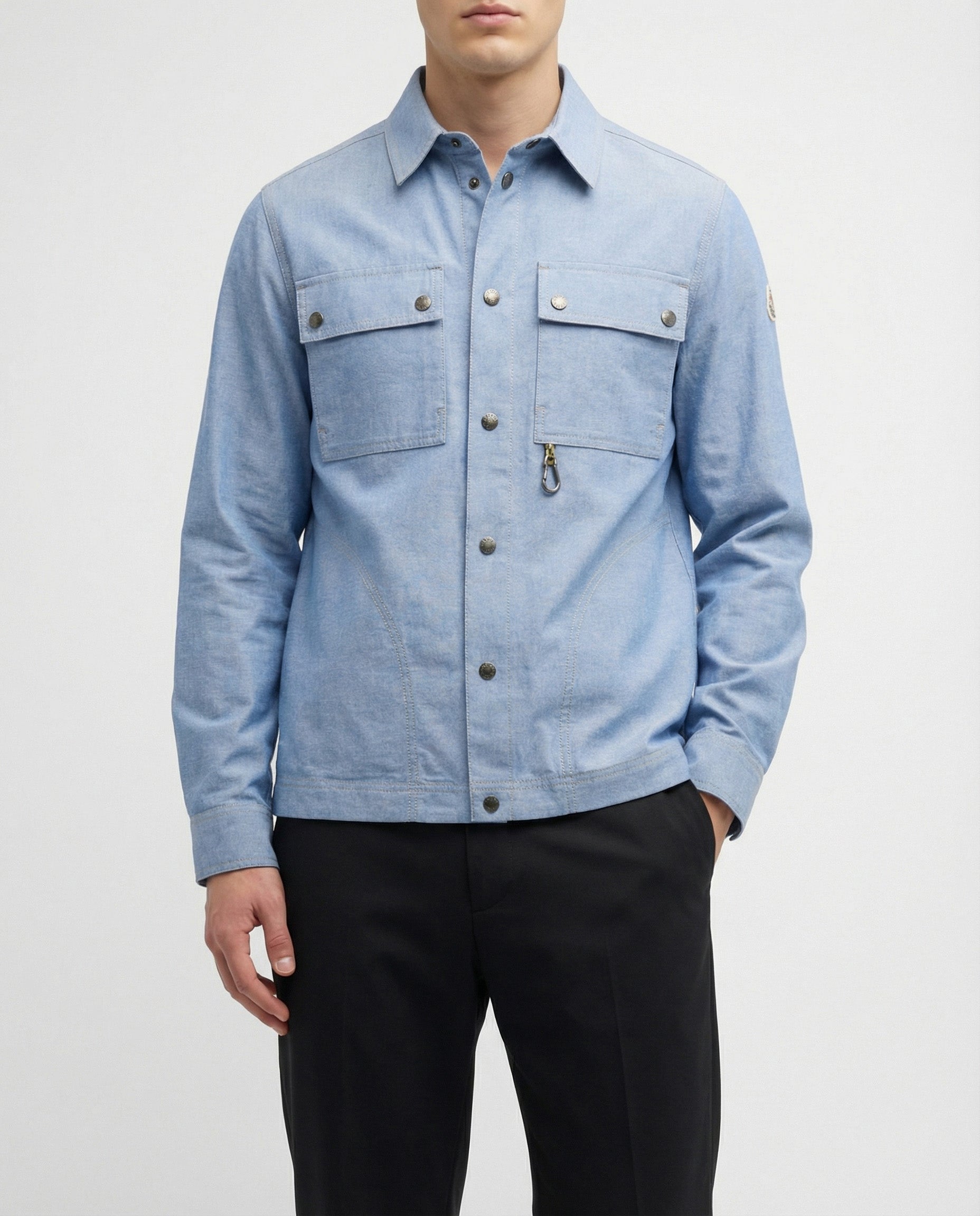 Chambray Long Sleeve Shirt Moncler – Гарантія оригінальності – вид ззаду