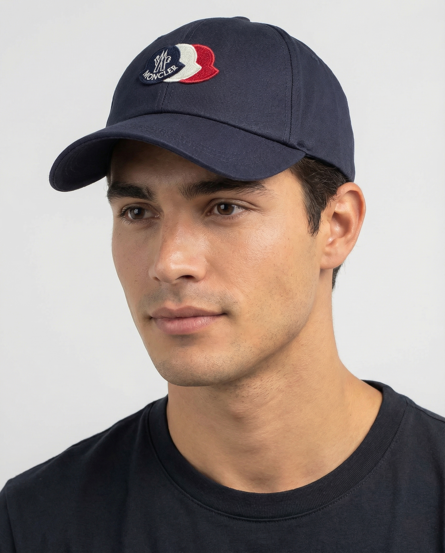 Оригінальна Tricolour Logo Cotton Baseball Cap Moncler – вид ззаду