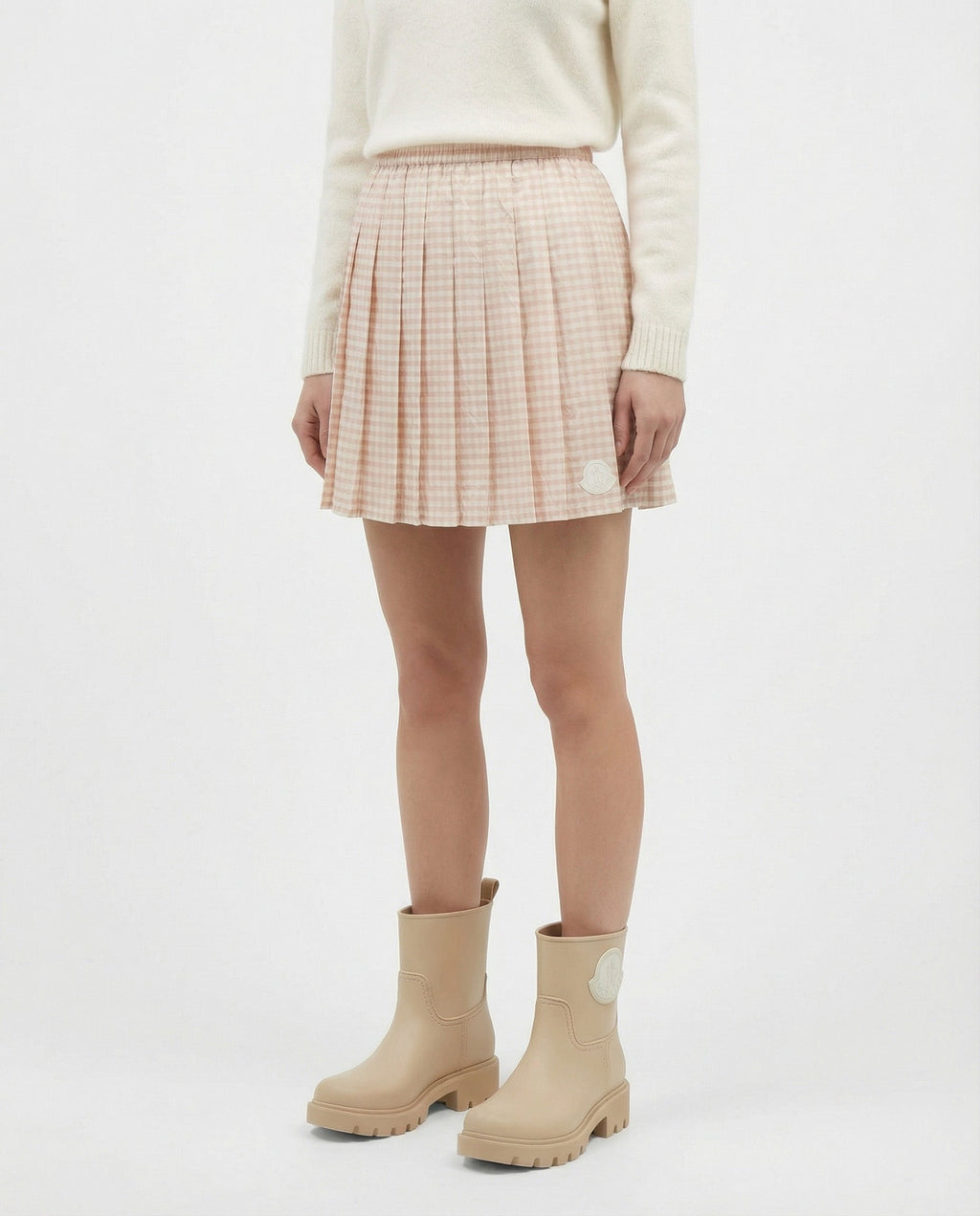 Vichy Cotton Blend Pleated Mini Skirt Moncler – Гарантія оригінальності – вид ззаду