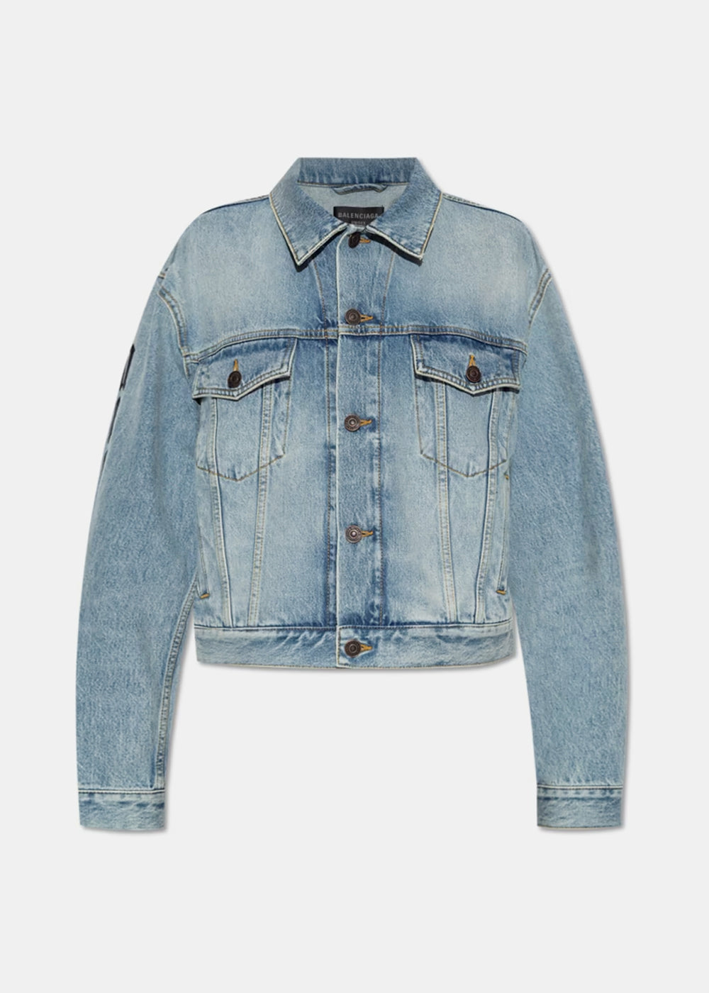 Iced Blue No Logo Denim Jacket Balenciaga оригінал – Купити в Україні – боковий вид