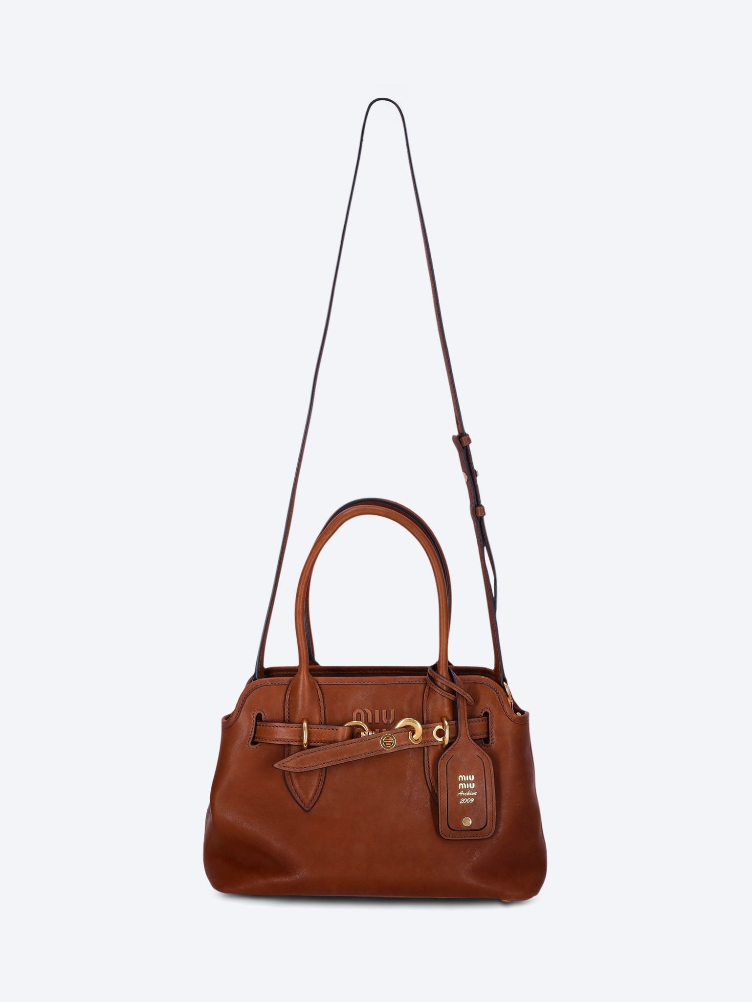 Nappa Aviator Leather Handbag Miu miu – Гарантія оригінальності – вид ззаду