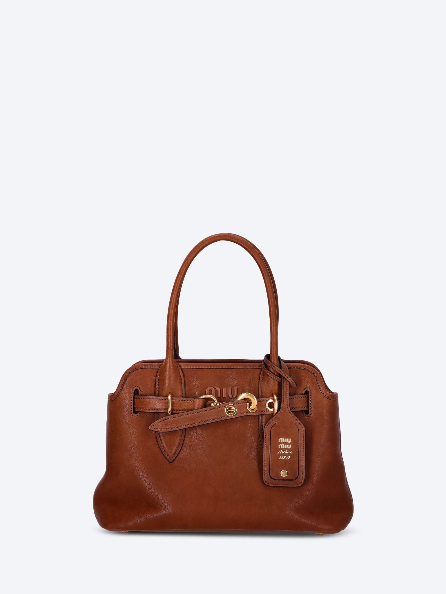 Nappa Aviator Leather Handbag Miu miu – Гарантія оригінальності – боковий вид