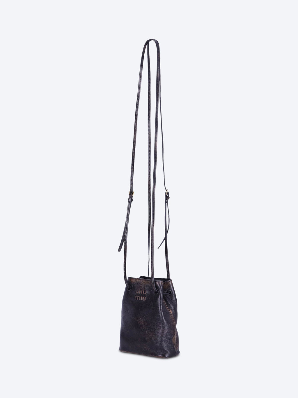 Nappa Old Leather Shoulder Bag Miu miu – Гарантія оригінальності – вид ззаду