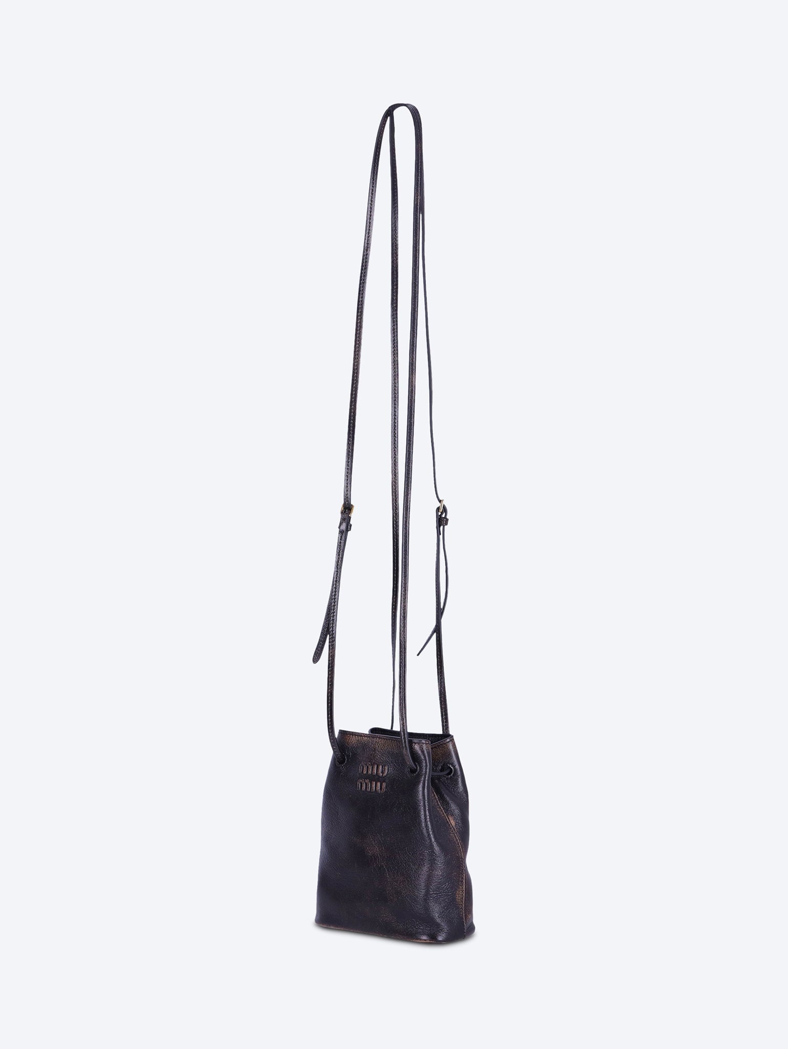 Nappa Old Leather Shoulder Bag Miu miu – Гарантія оригінальності – вид ззаду
