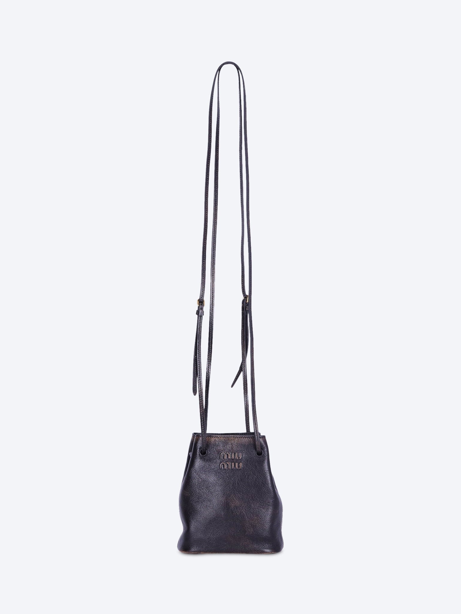 Nappa Old Leather Shoulder Bag Miu miu – Гарантія оригінальності – боковий вид