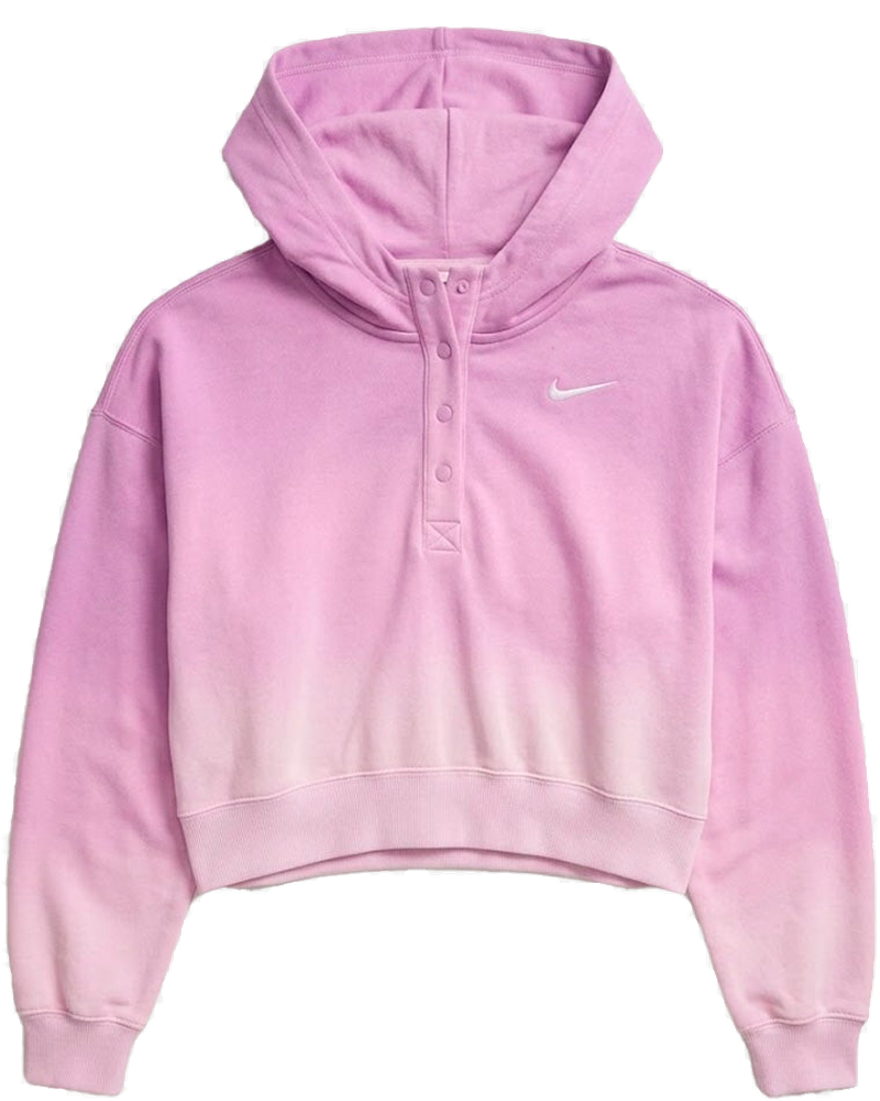 Оригінальна Pink Hooded Cropped Fleece Dip-Dye Wash Sweatshirt Nike