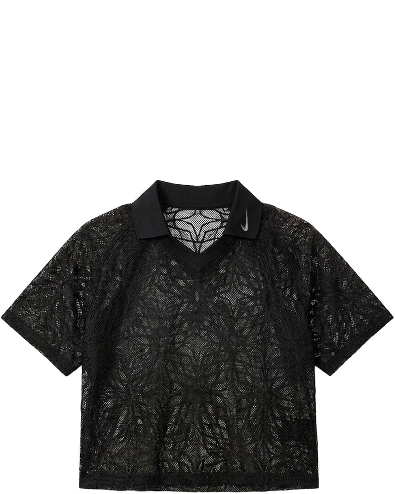 Оригінальна Black Loose Fit Jersey Polo Shirt With Lace Nike