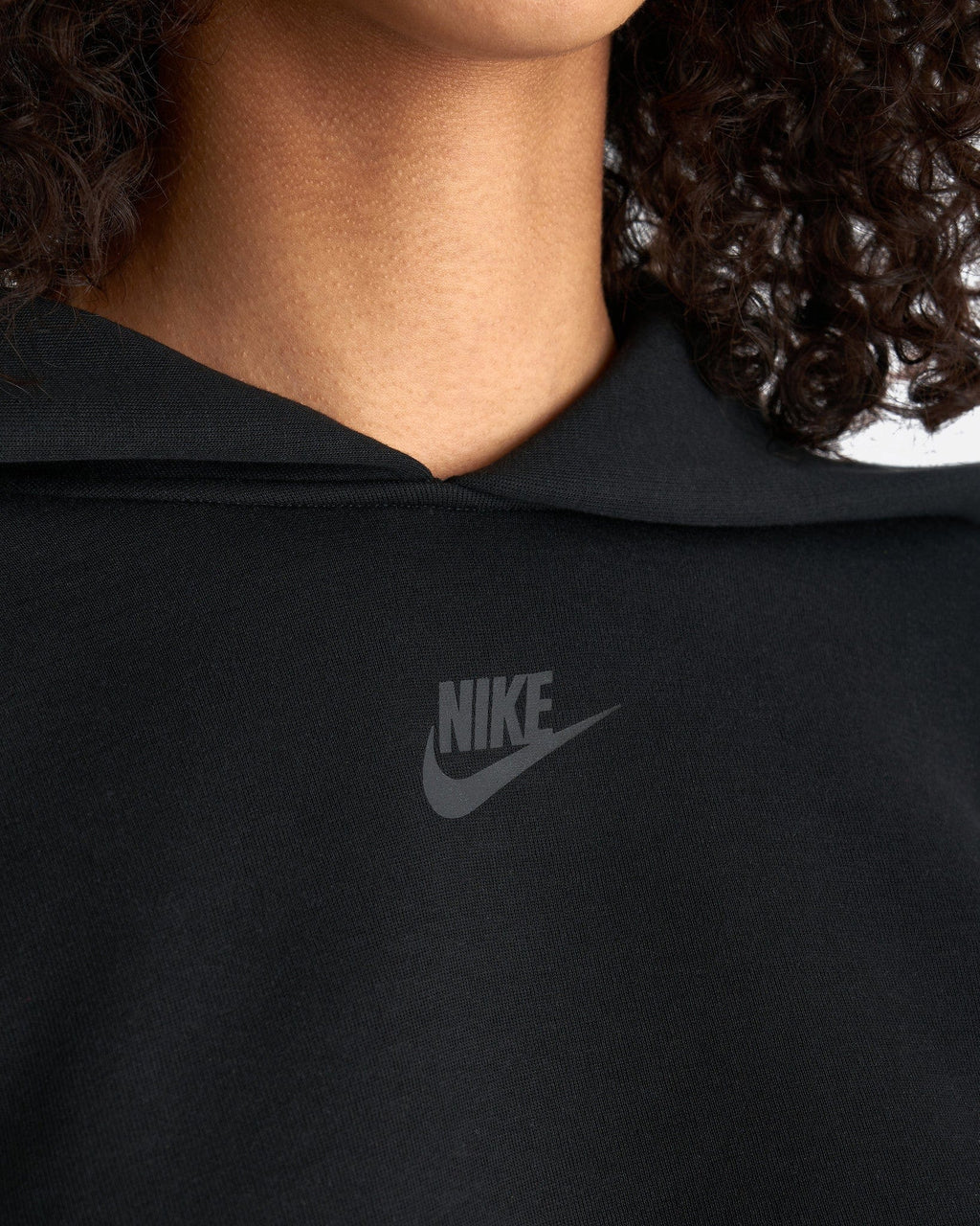 Fleece Asymmetrical Hoodie In Black Nike – Гарантія оригінальності – збільшений вид