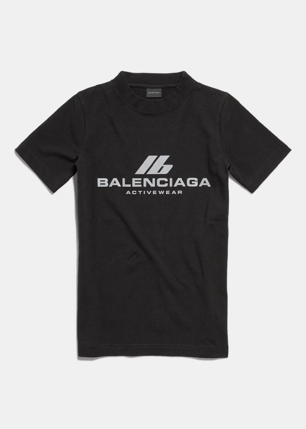 Faded Black Activewear Fitted T-Shirt Balenciaga оригінал – Купити в Україні – боковий вид