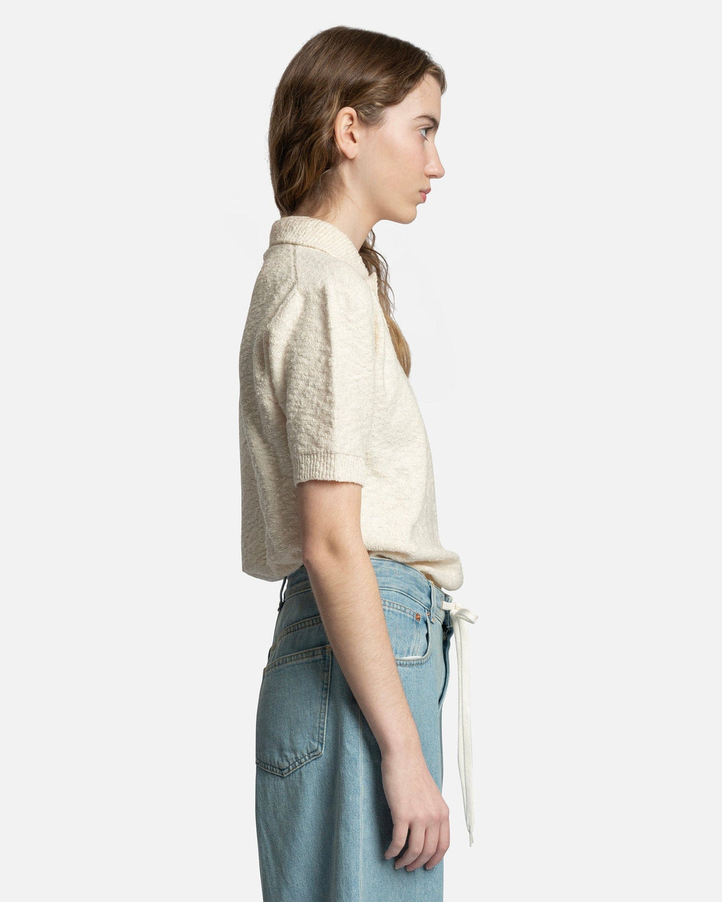 Оригінальна Nostalgic Boucle Polo In Cream Maison margiela – вид ззаду