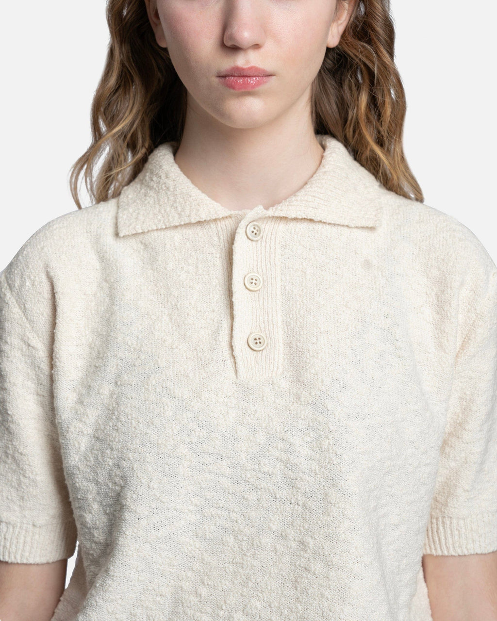 Оригінальна Nostalgic Boucle Polo In Cream Maison margiela – збільшений вид