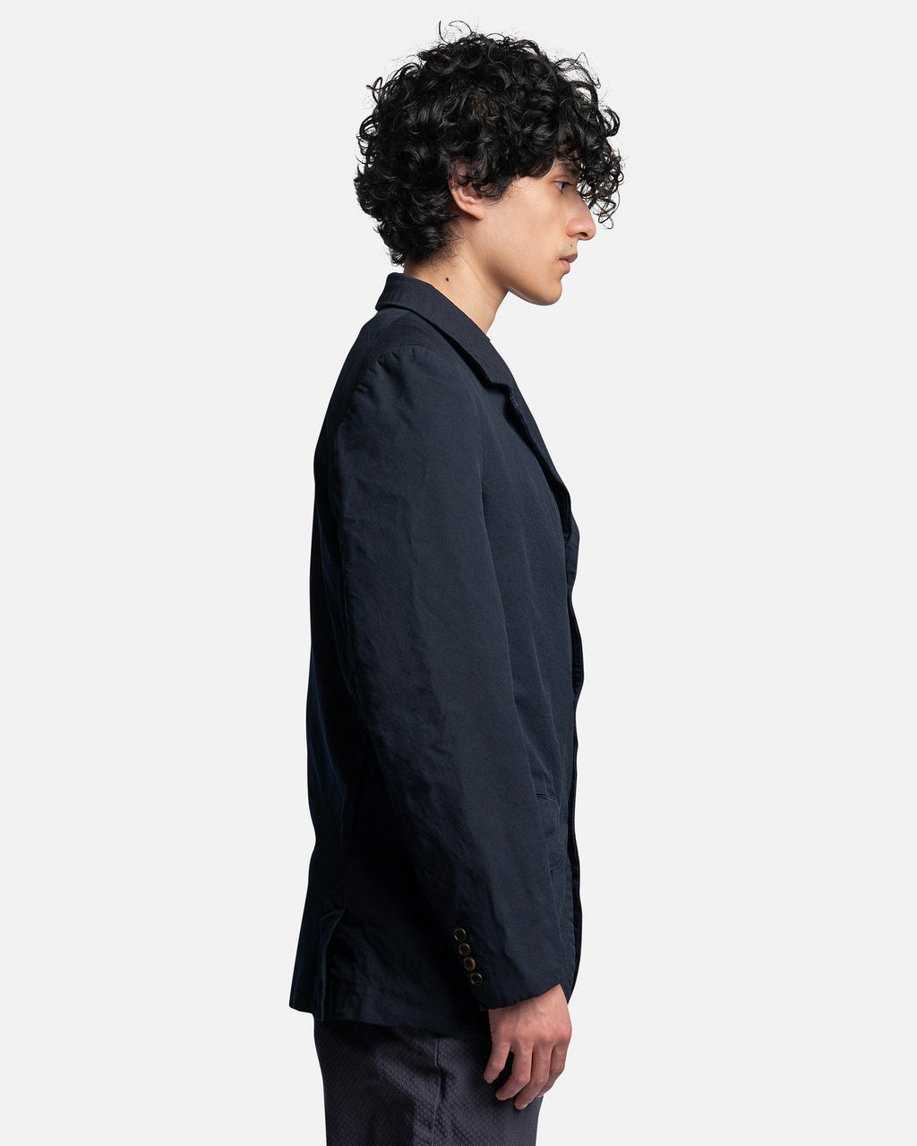 Notched-Collar Single Breasted Blazer In Navy Comme des garcons оригінал – Купити в Україні – вид ззаду