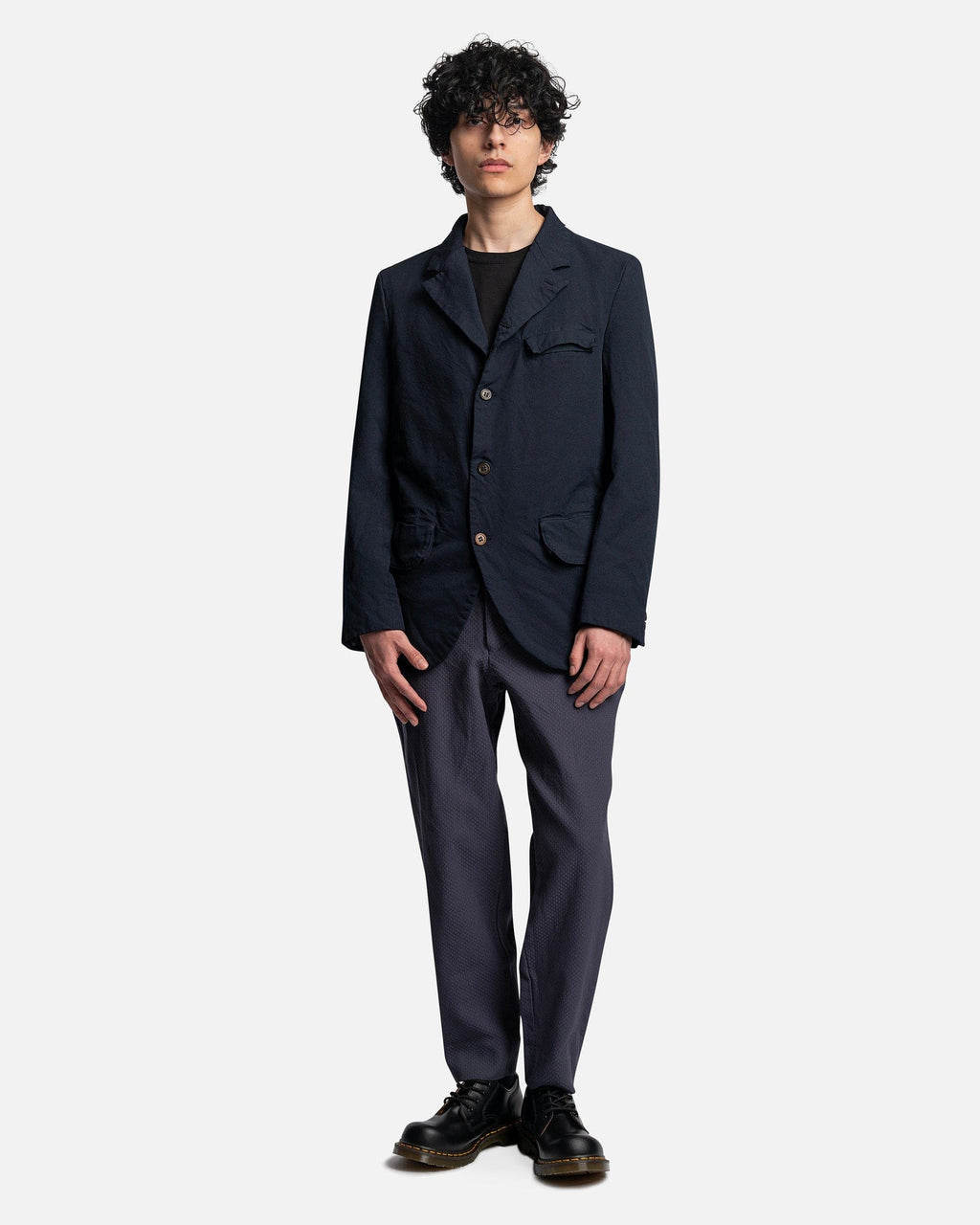 Notched-Collar Single Breasted Blazer In Navy Comme des garcons оригінал – Купити в Україні – детальний вид