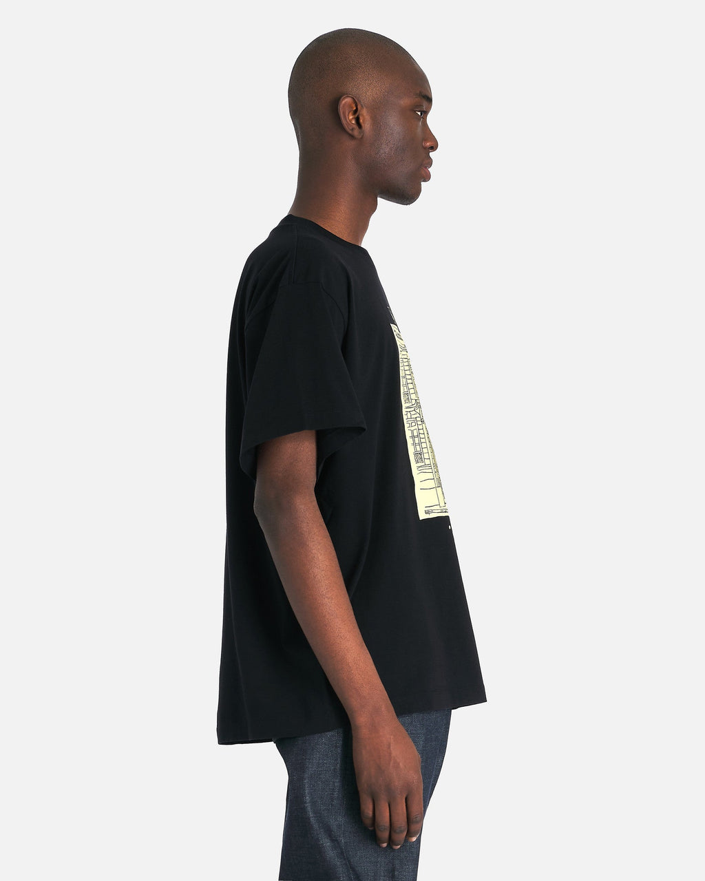 Оригінальна Notebook Sketch Graphic Print T-Shirt In Black Maison margiela – вид ззаду