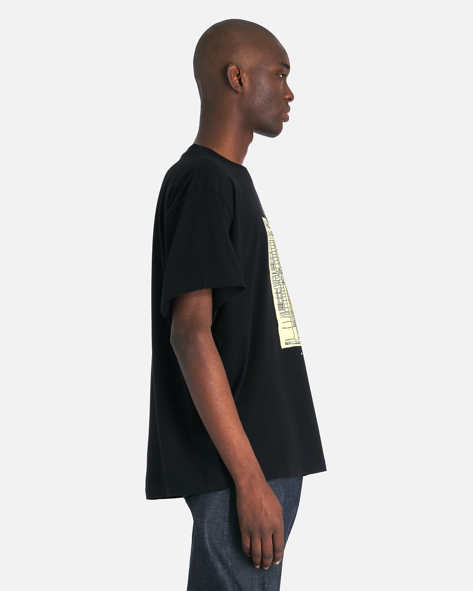 Оригінальна Notebook Sketch Graphic Print T-Shirt In Black Maison margiela – вид ззаду