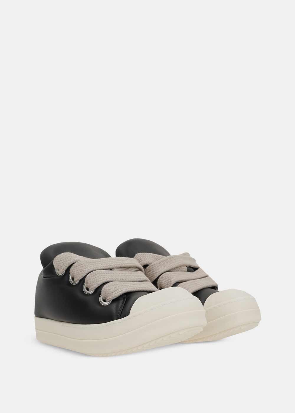 Black Jumbolaced Padded Low Sneakers Rick owens оригінал – Купити в Україні – вид ззаду