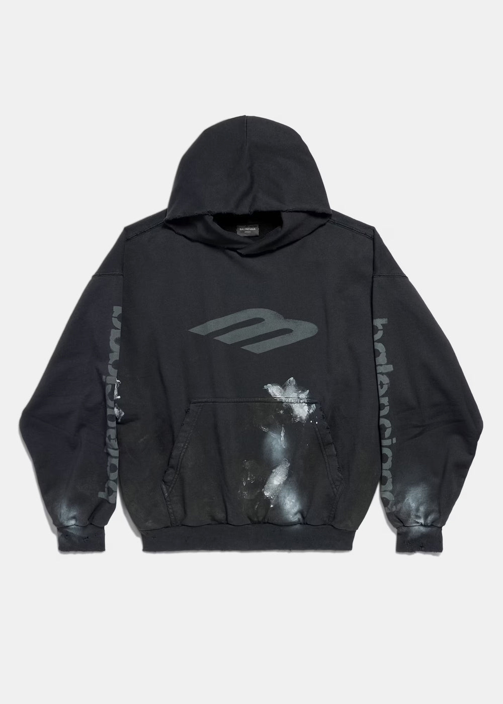 Faded Black 3b Stencil Hoodie Balenciaga – Гарантія оригінальності – боковий вид