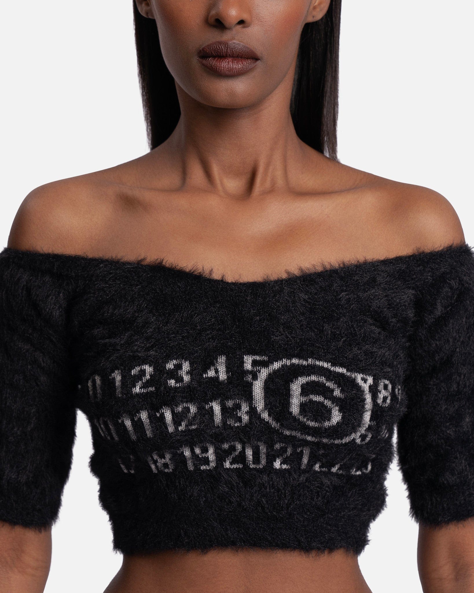 Off-Shoulder Brushed Top In Black Maison margiela оригінал – Купити в Україні – збільшений вид
