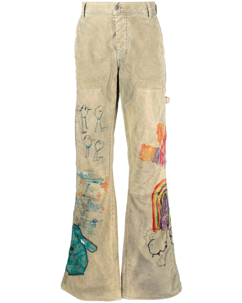 Cartoon Flared Carpenter Pants Off-white оригінал – Купити в Україні