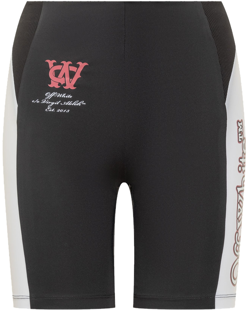 Оригінальна Black Cycling Shorts With Side Print Off-white