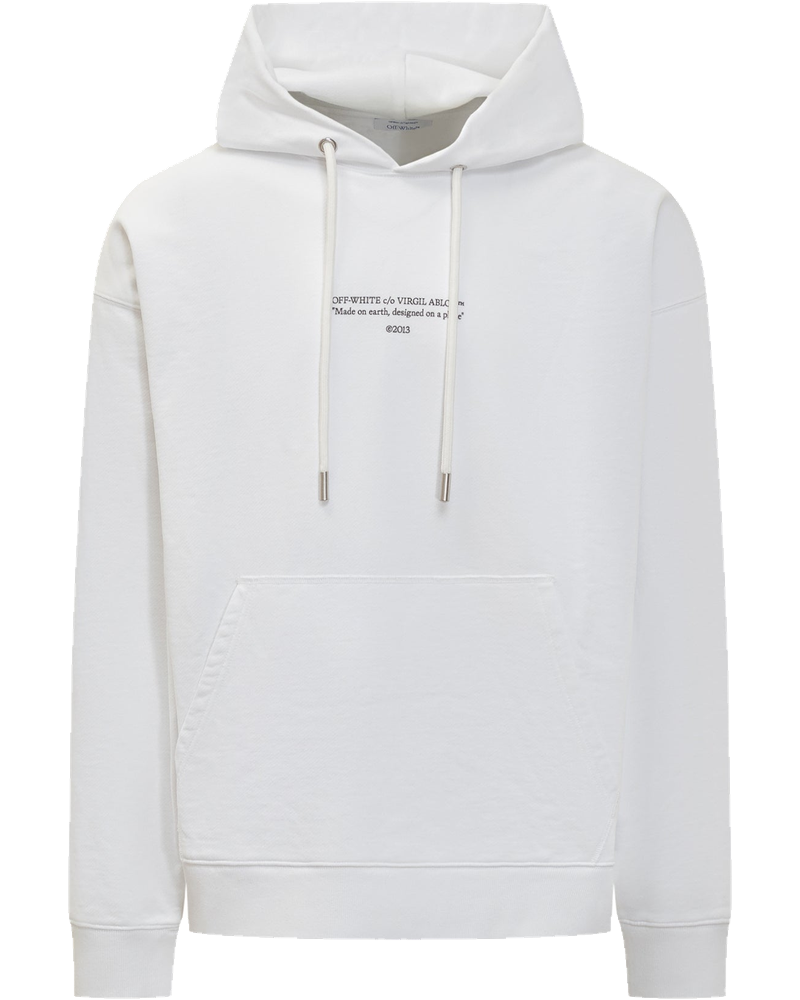 White Hoodie With Logo Print Off-white оригінал – Купити в Україні