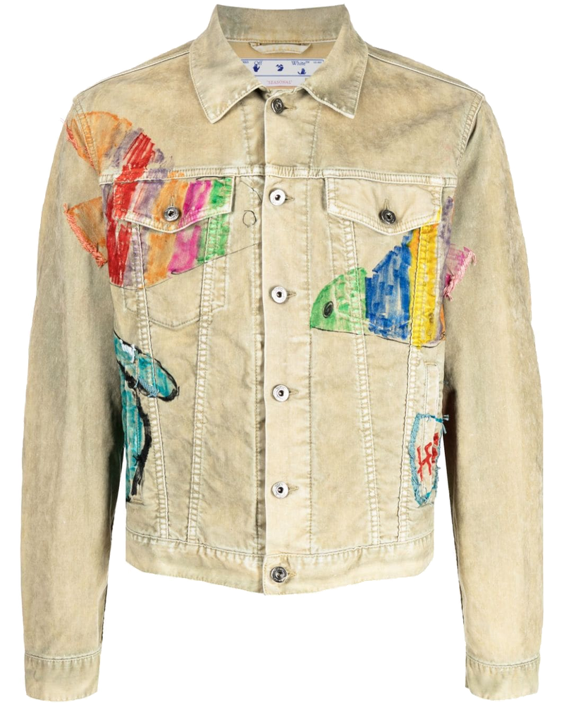Cartoon Graphic Print Jacket Off-white оригінал – Купити в Україні