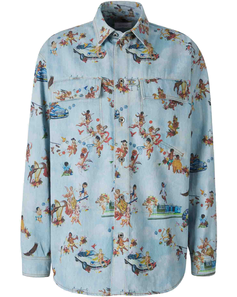 Оригінальна Printed Denim Overshirt Off-white